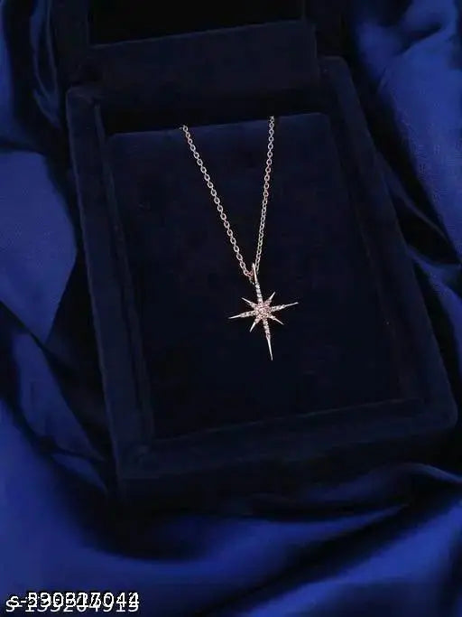 Rose Gold Plated Tower Chain Necklace For Women