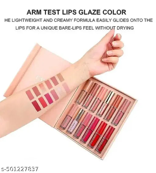 Lipstick Set of 12 Matte Velvet Mini Liquid Lipstick Set for Women