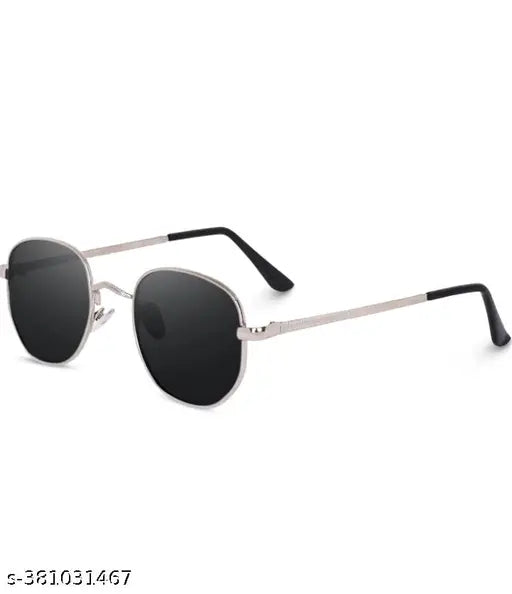 Unisex Silver Metal Square