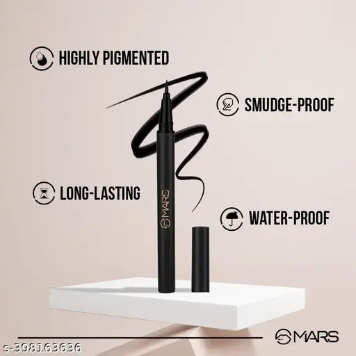 Mars City Strokes Charming Eyes Liquid Eyeliner Smooth Glide Long-lasting 1 ml (Black)