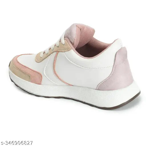 Sneakers For Women (White, Beige)