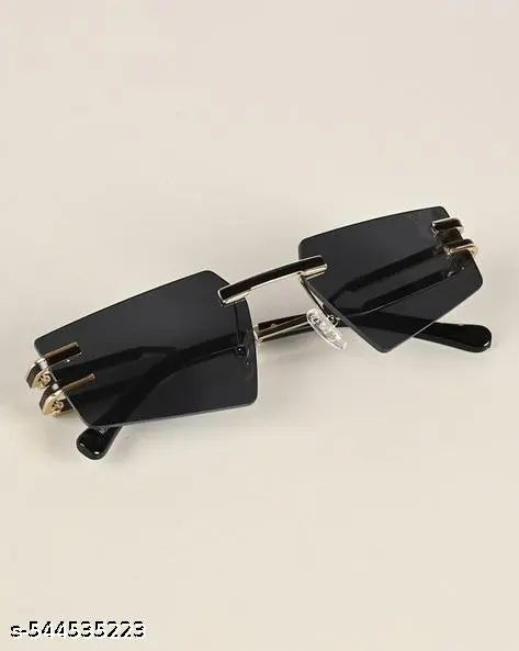 Unisex Rimless Black Sunglasses