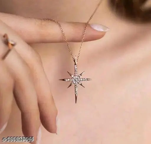 Rose Gold Plated Tower Chain Necklace For Women