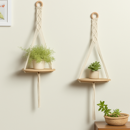 Macrame Wall Hanging Decor Shelves