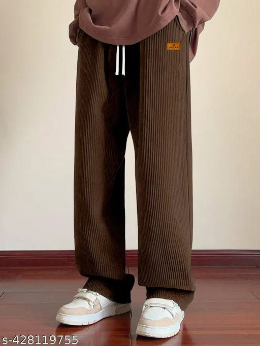 Fancy Latest Men Trousers Brown