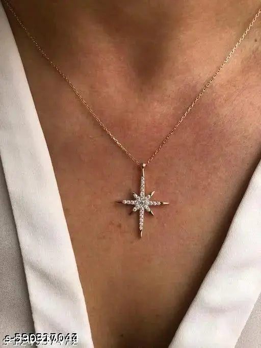 Rose Gold Plated Tower Chain Necklace For Women