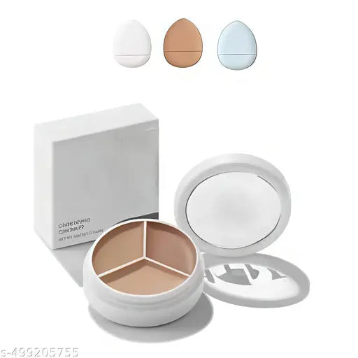 Professional 3 In1 Concealer &amp; 3 Pcs Fingerr Puff combo