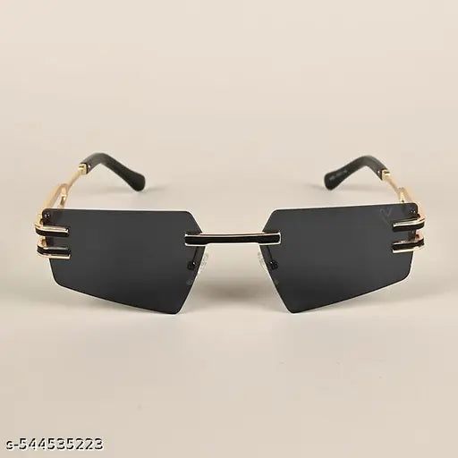 Unisex Rimless Black Sunglasses
