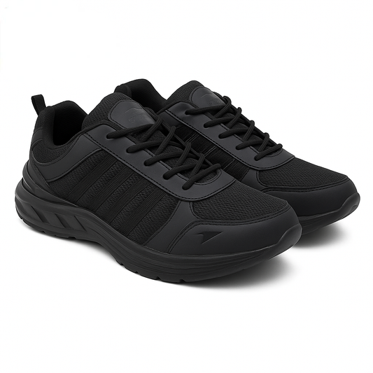 Men's COSCO-13 Black Sports Running Walking &amp; Gym LIghtWeight Shoes