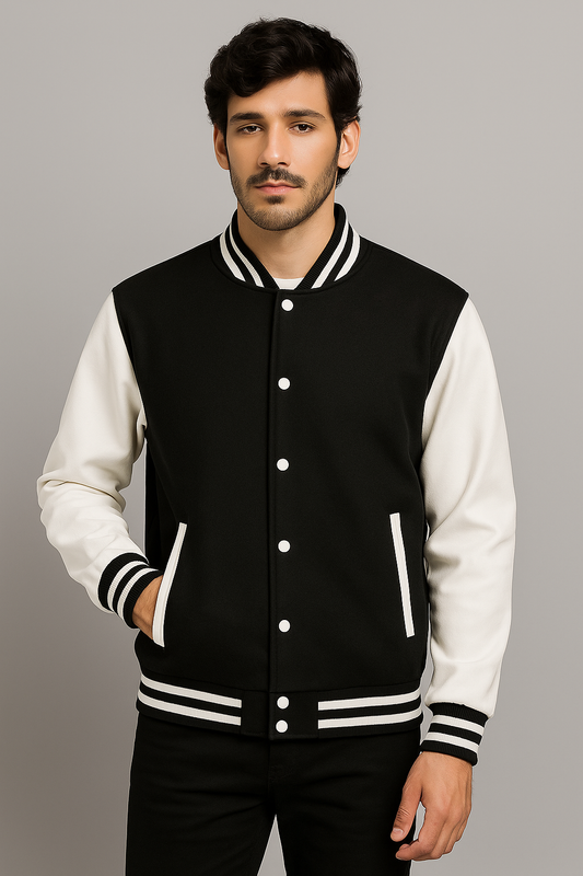 Versity Jacket Black and White