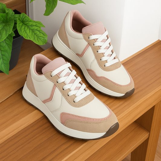 Sneakers For Women (White, Beige)