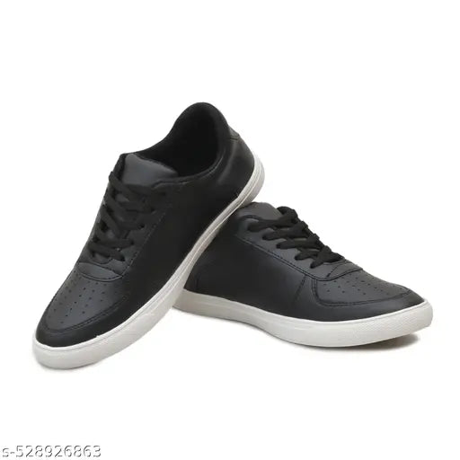 Stylish Casual Shoes Sneakers (Black) For Men