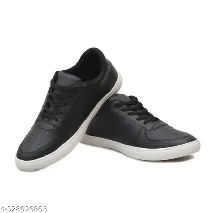 Stylish Casual Shoes Sneakers (Black) For Men